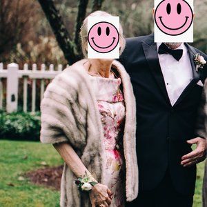 Cerulean Silver FUR STOLE ~ Winter Wedding ~ Sapphire Gray ~ Smaller size